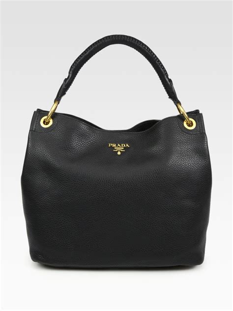 black hobo bag prada|black used prada bag.